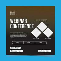 live webinar conference promotion poster invitation and social media post  online concept design template. vector