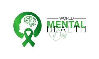 World Mental Health day is observed every year on October 10 .Banner, poster, card, background design. vector