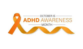 National ADHD awareness month is observed every year in October. Banner, poster, card, background design. vector