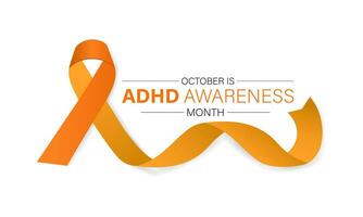 National ADHD awareness month is observed every year in October. Banner, poster, card, background design. vector