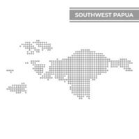 punteado mapa de Sur oeste Papuasia es un provincia de Indonesia vector