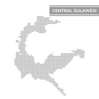 punteado mapa de central sulawesi es un provincia de Indonesia vector