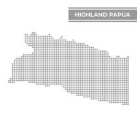 punteado mapa de tierras altas Papuasia es un provincia de Indonesia vector