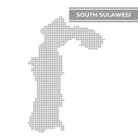 punteado mapa de sur sulawesi es un provincia de Indonesia vector