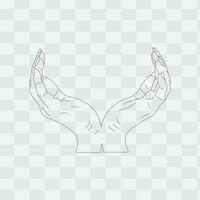 Hand vector, line art, eps. vector