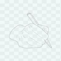 Hand writing with pen vector, line art, eps. vector