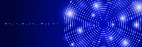 Abstract blue circle lights with movement effect vector