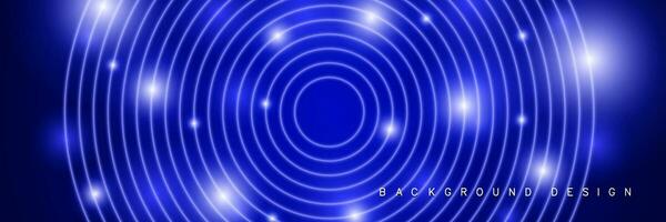 Abstract blue circle lights with movement effect vector