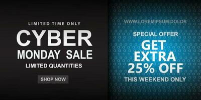 cyber monday sale on binary background. vector illustration EPS 10.