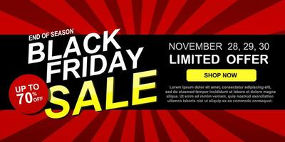 Black friday sale banner layout design vector