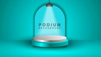 Realistic 3D cylindrical pedestal podium. Abstract minimal scene for product stage exhibition, Promotion display. Vector geometric shapes.