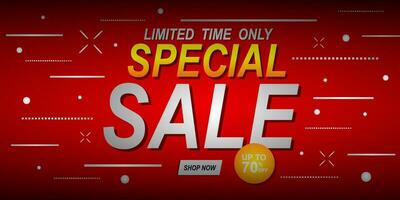 Flash Sale banner with red background and limited offer vector