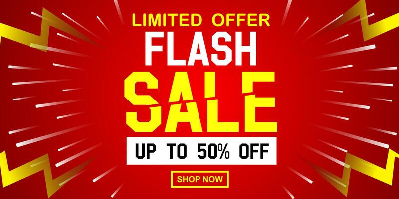 Flash Sale banner with red background and limited offer