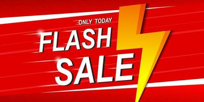 Flash Sale banner with red background and limited offer vector