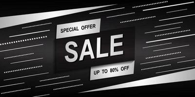 Flash Sale banner with black background and limited offer vector