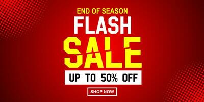 Flash Sale banner with red background and limited offer vector