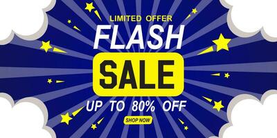 Flash Sale banner with background and limited offer vector