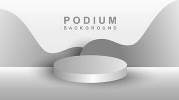 3D abstract studio room with pedestal podium. White and pastel geometric platforms with overlapping circles background. Modern minimal scene for cosmetic product demonstration. Showcase, Showcase vector