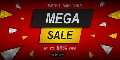 Flash Sale banner with red background and limited offer vector