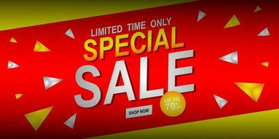 Flash Sale banner with red background and limited offer vector