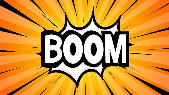 Boom isolated comic text speech bubble