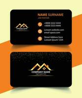 Black Business card Design, Luxury, Real estate business card, Creative, Modern, Corporate, Minimal Business cards for financial, Glitter Business Card Template Design. vector