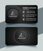 Corporate Business Card Design, Black Creative and Clean Double sided Business Card Template, modern, unique, stylish, minimalist, luxury business card and Stationary design, vector