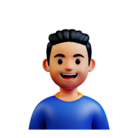 contento estudiante chico personaje cara 3d ilustración icono png