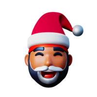 christmas character face 3d santa claus png