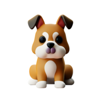 cute dog 3d illustration icon png