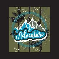 Adventure dark t shirt design on black background vector