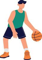 A Man Who is Dribbling a Basketball Illustration vector