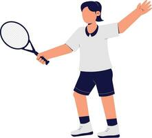 A Woman Playing Tennis Illustration vector