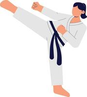 A Woman Who Practices Taekwondo Illustration vector