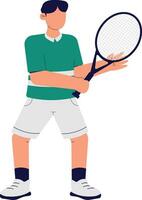 A Man Playing Tennis Illustration vector