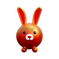 chinese new year icon cute rabbit character 3d render png