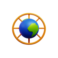 globe 3d rendering icon illustration png