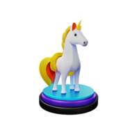 unicorn 3d rendering icon illustration png