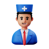 doctor face character man 3d medical png