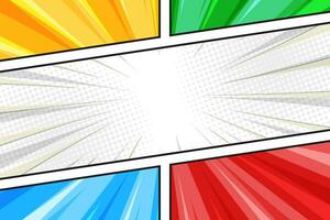 Blank bright colorful comic book abstract background scene vector