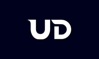Alphabet letters Initials Monogram logo UD,DU, U and D vector