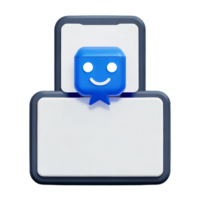virtual assistant chat conversation with 3d render png