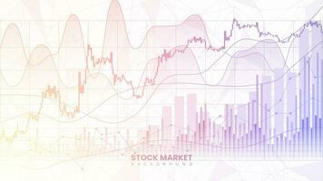 financiero rendimiento curvas, candelero cuadro, enlace datos, y pendiente positiva grafico en un blanco antecedentes. mejorado negocio información y Finanzas crecimiento datos. exitoso valores mercado fondo de pantalla vector