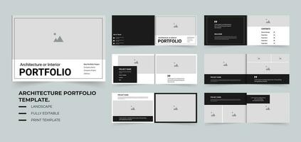 Professional Portfolio template design Architectural portfolio landscape portfolio layout design vector