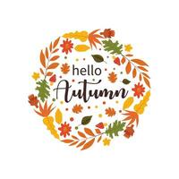 hallo autumn frame design card vector