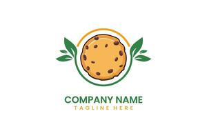 Flat modern nature cookies biscuit logo template vector