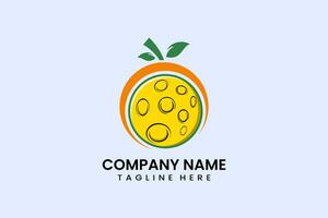 Flat fruit moon icon symbol logo template vector