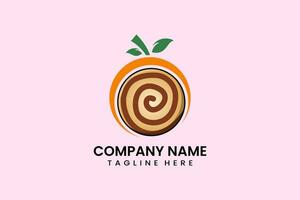 Flat fruit Cookies biscuit symbol logo template vector