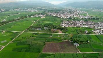 Village and fields in Shaxi, Yunnan, China. video