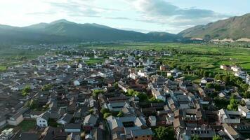 Village and fields in Shaxi, Yunnan, China. video